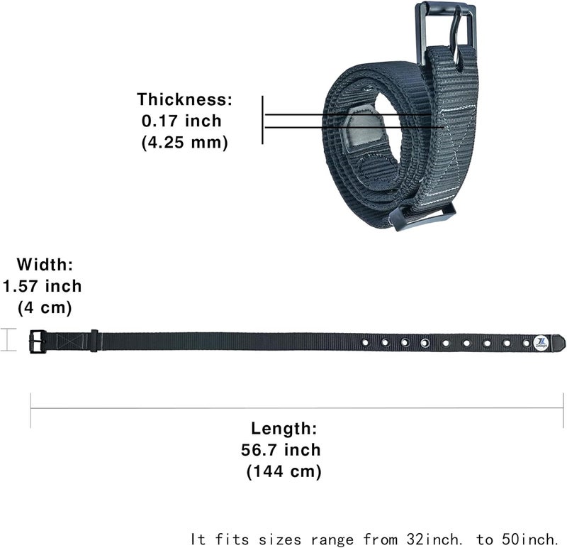 Zeluga Heavy Duty Polyester Work Body Belt, Black - Image 5